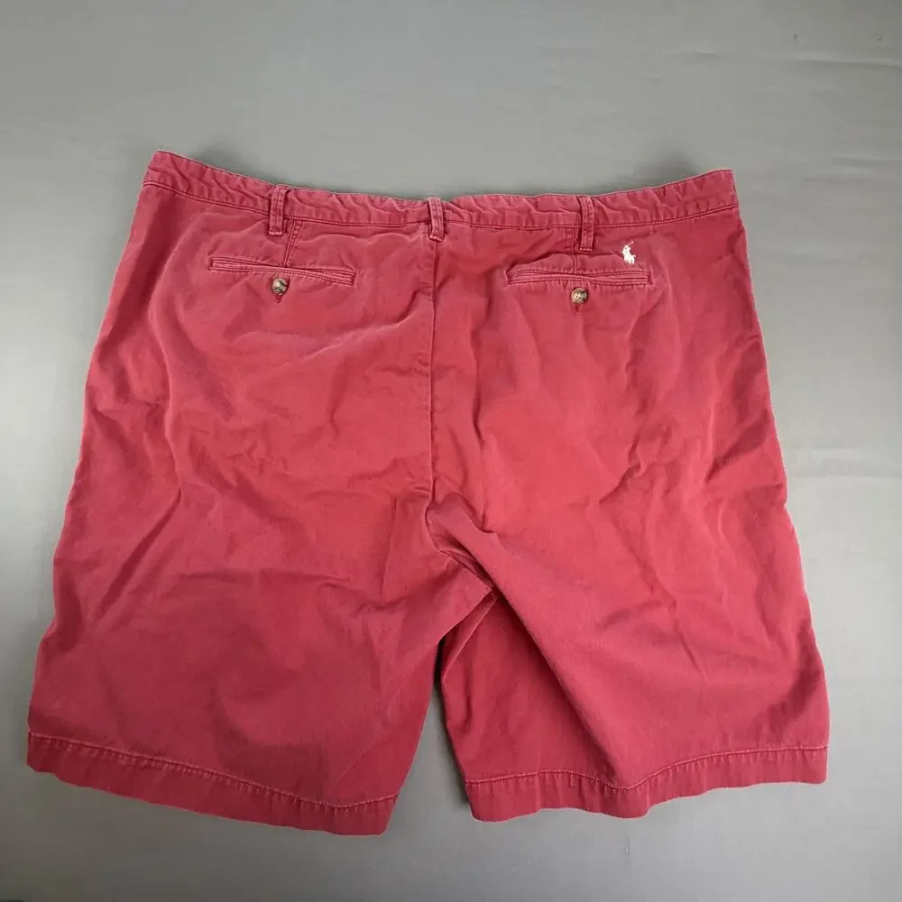 Polo Ralph Lauren Shorts Mens 48 Red Classic Fit Chino Cotton Casual 10 Inseam